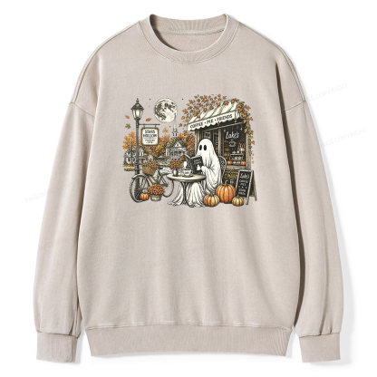 Pagewings Stars Hollow Ghost Unisex Washed Sweatshirt