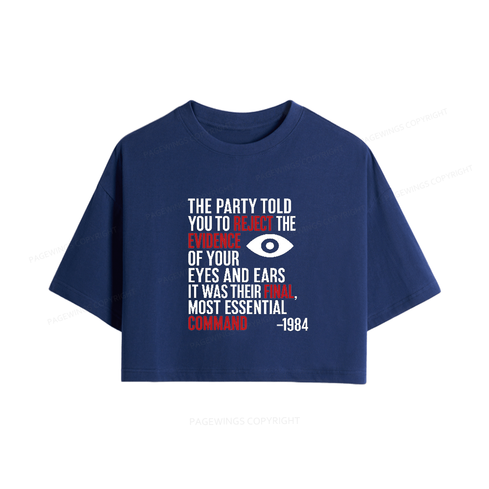 Pagewings Dystopia Quote Women Crop Tops
