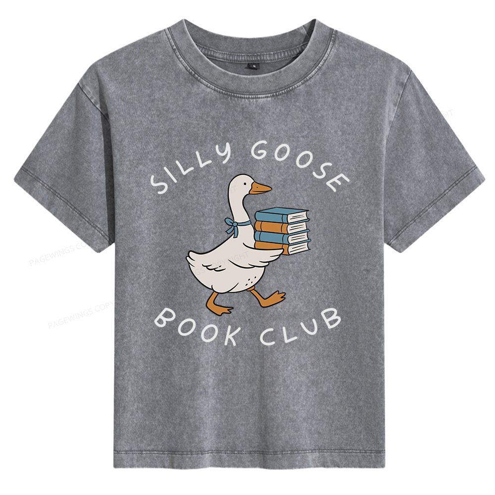 Pagewings Silly Goose Book Club Women's Washed T-shirt