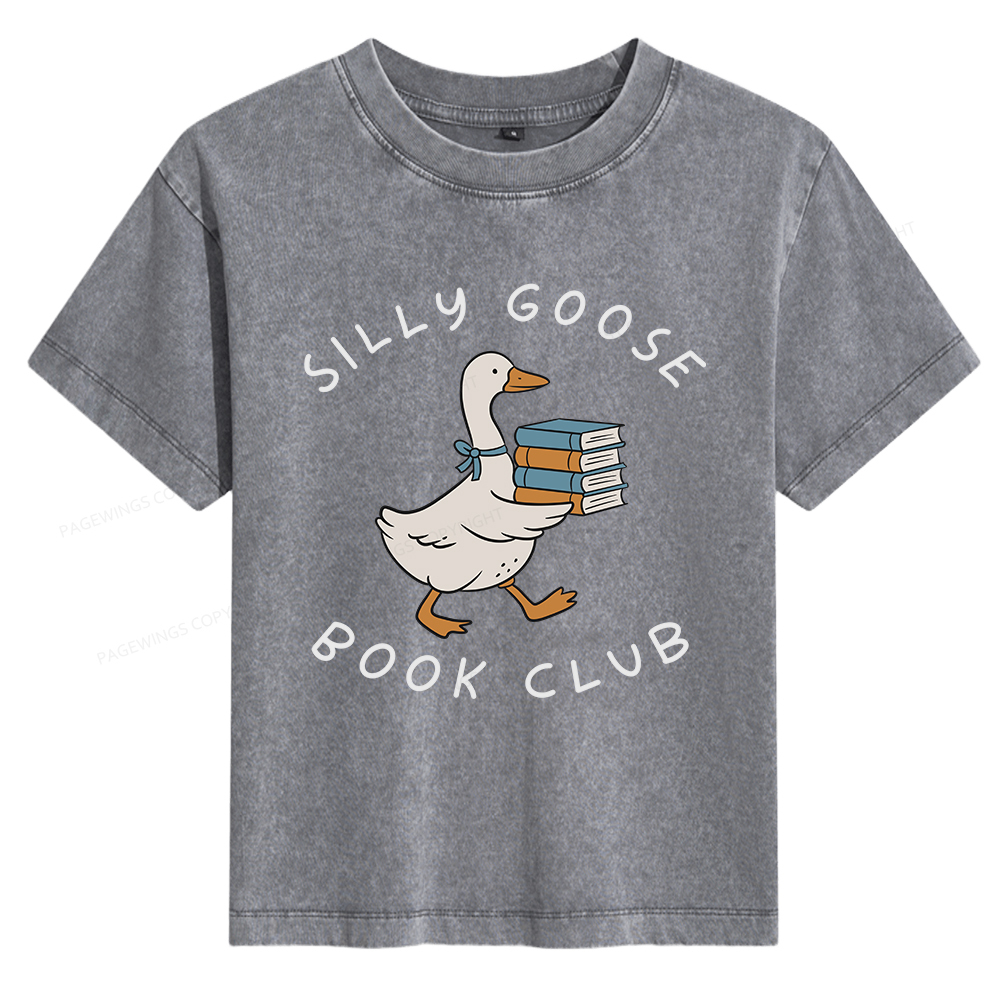 Pagewings Silly Goose Book Club Women's Washed T-shirt