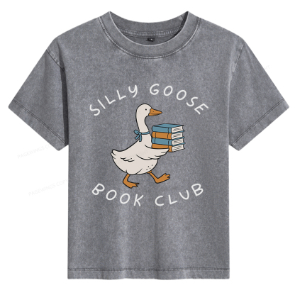 Pagewings Silly Goose Book Club Women's Washed T-shirt