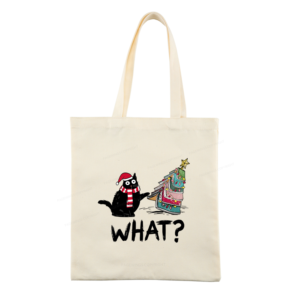 Pagewings Funny Cat Christmas Tote Bag