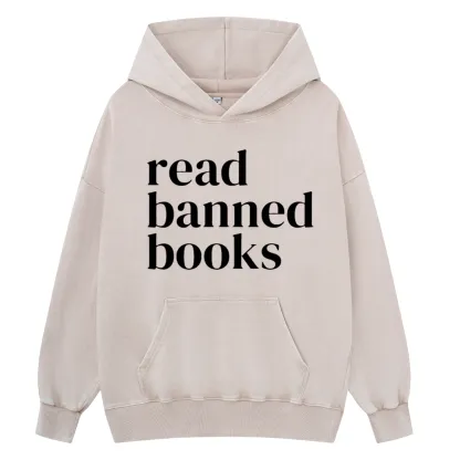 Pagewings Read Banned Books Unisex Washed Hoodie