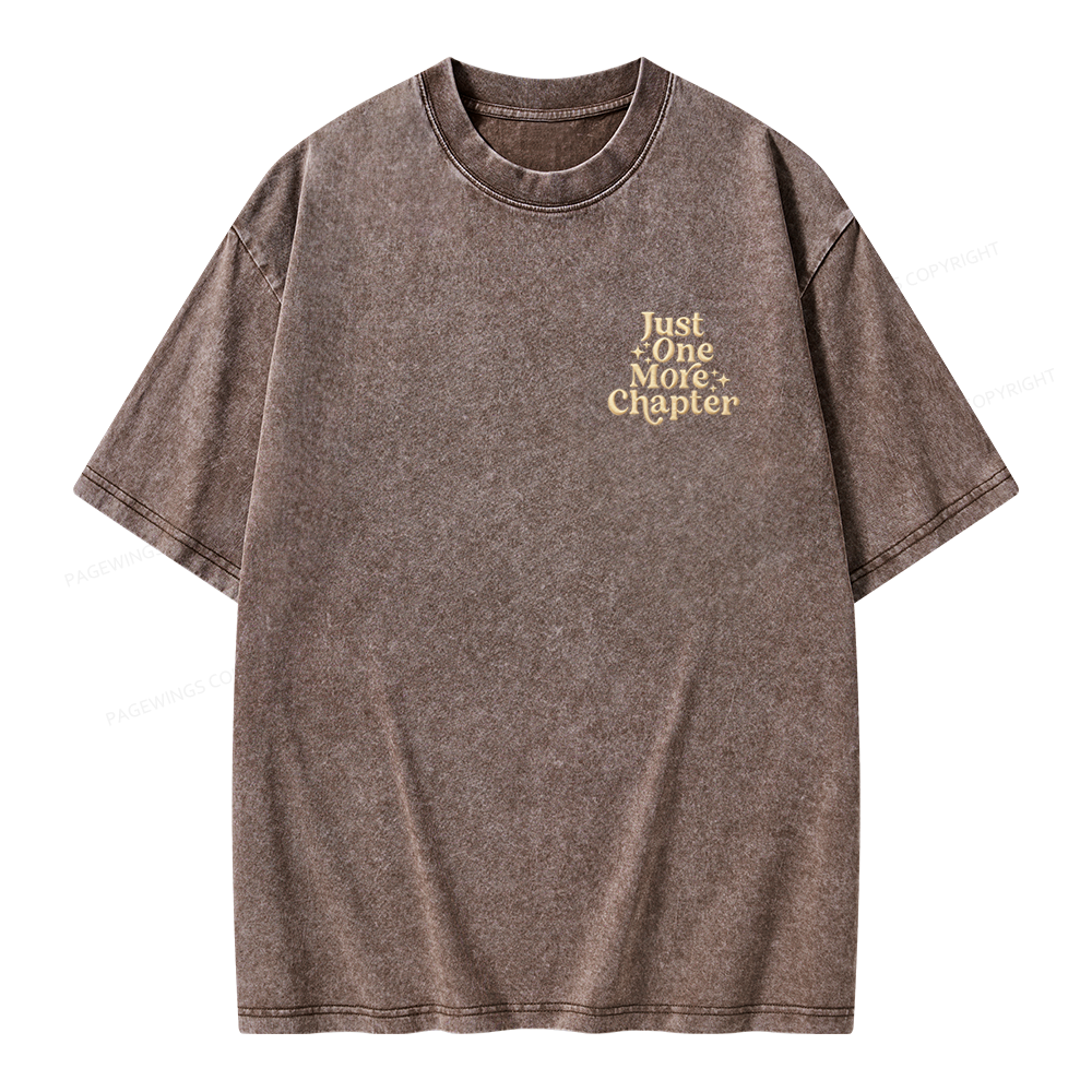 Pagewings Embroidered Just One More Chapter Unisex Washed T-shirt