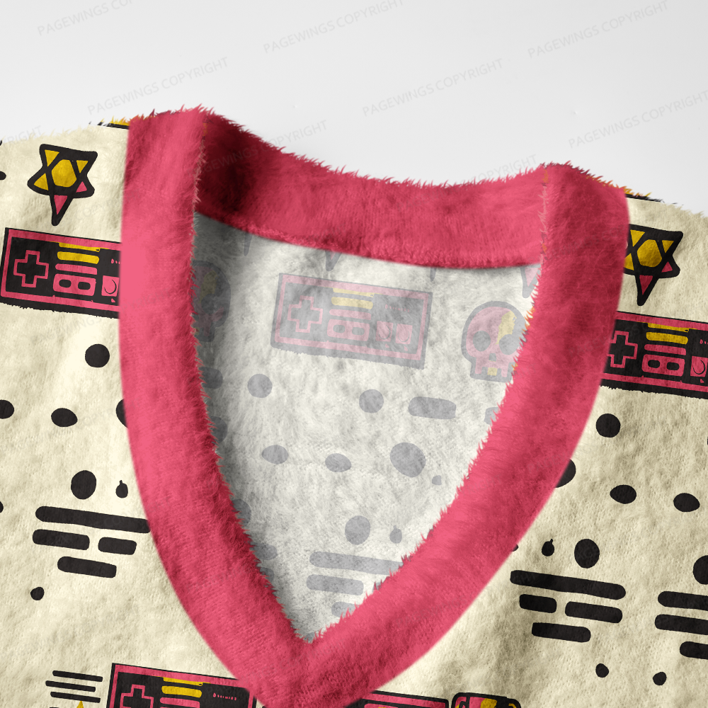 Pagewings Sci-Fi Book Lover V-Neck Ugly Knit Vest