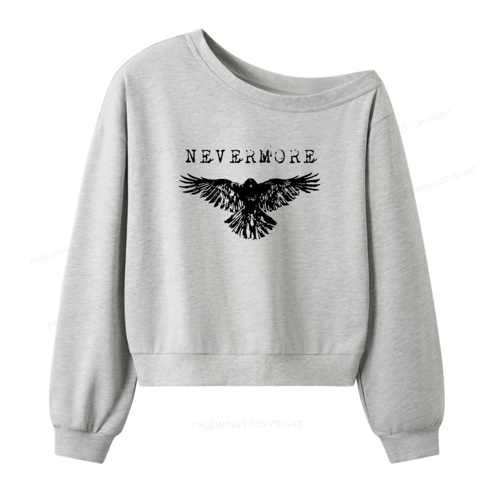 Pagewings Nevermore Women Off Shoulder Sweatshirt