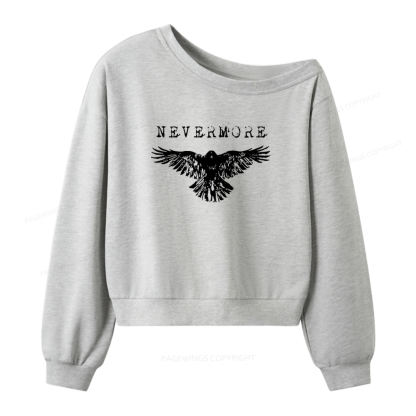 Pagewings Nevermore Women Off Shoulder Sweatshirt