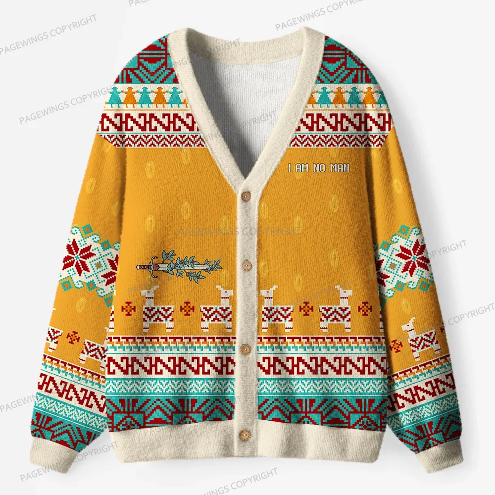 Pagewings I Am No Man Unisex Ugly Cardigan Sweaters
