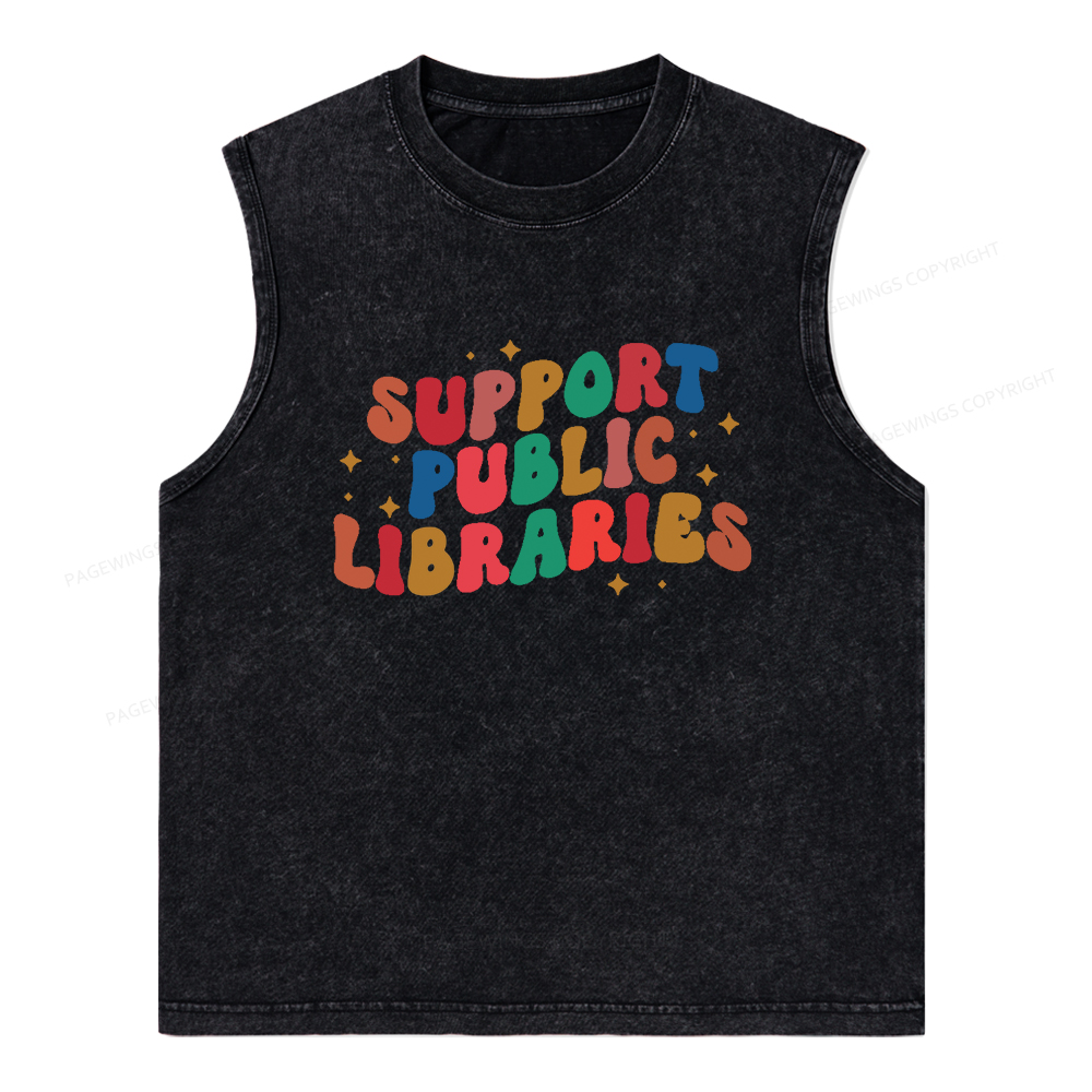 Pagewings Public Library Sweatshirt Unisex Washed Tank Top