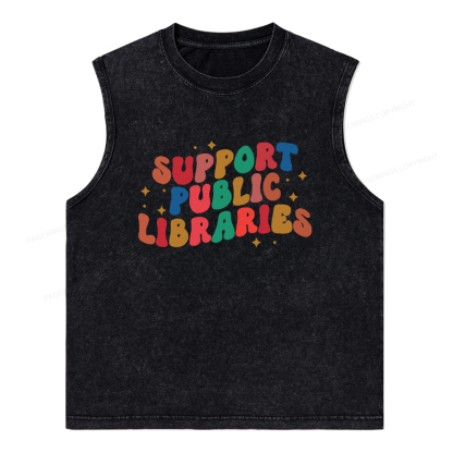 Pagewings Public Library Sweatshirt Unisex Washed Tank Top