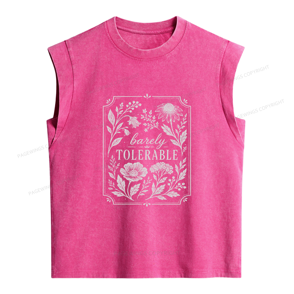 Pagewings Barely Tolerable Women's Washed Tank Top