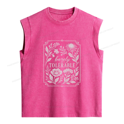 Pagewings Barely Tolerable Women's Washed Tank Top