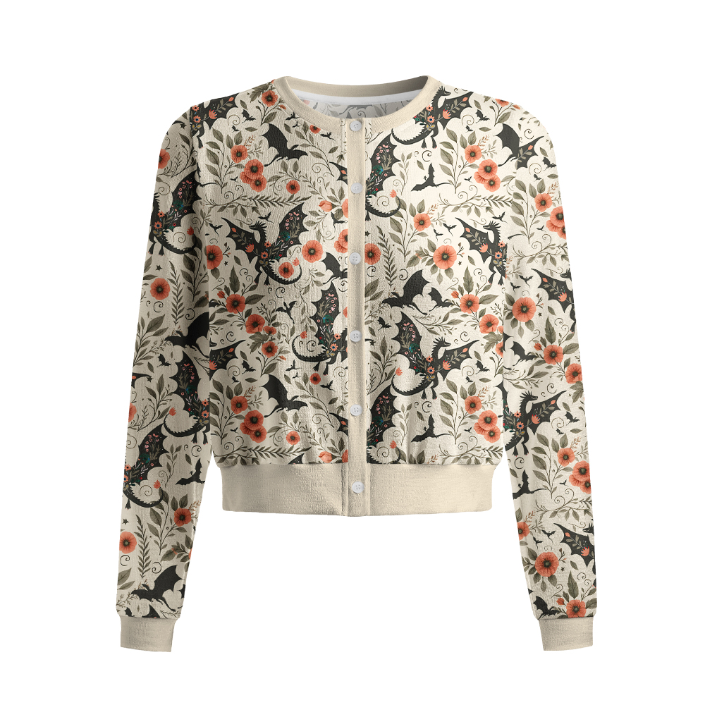 Pagewings Fantasy Book Lover Crew Neck Cardigan Sweaters