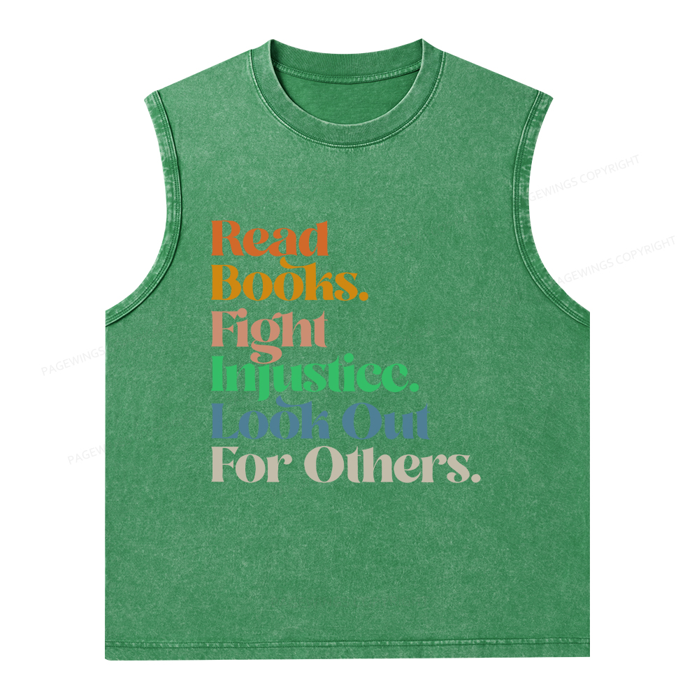 Pagewings Read Banned Books Social Justice Shirt Unisex Washed Tank Top