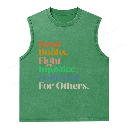 Pagewings Read Banned Books Social Justice Shirt Unisex Washed Tank Top