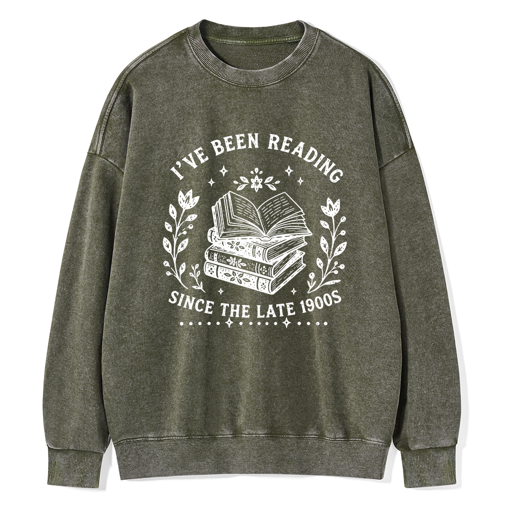 Pagewings I’ve Been Reading Since The Late 1900s Unisex Washed Sweatshirt