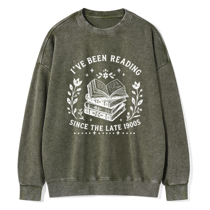 Pagewings I’ve Been Reading Since The Late 1900s Unisex Washed Sweatshirt