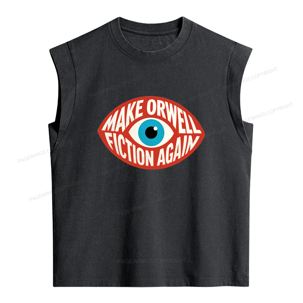Pagewings Dystopia Quote Women's Washed Tank Top