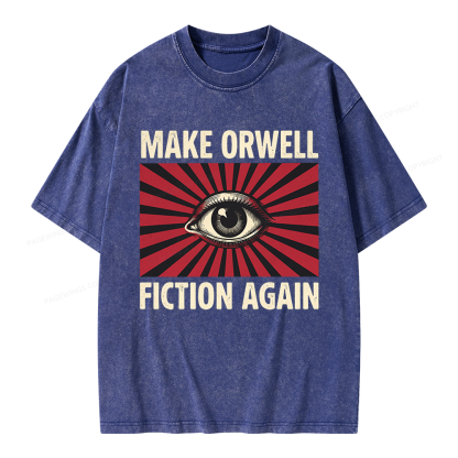 Pagewings Make Orwe Fiction Again Unisex Washed T-shirt