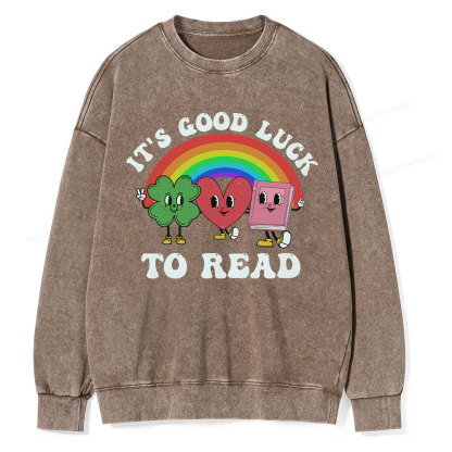 Pagewings St. Patrick's Day Librarian Unisex Washed Sweatshirt