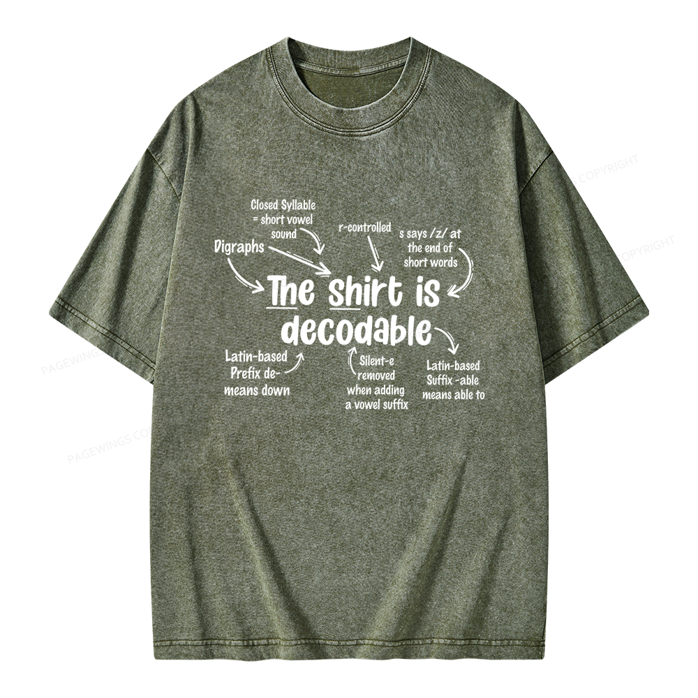 Pagewings The Shirt Is Decodable Unisex Washed T-shirt