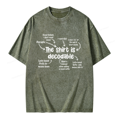 Pagewings The Shirt Is Decodable Unisex Washed T-shirt