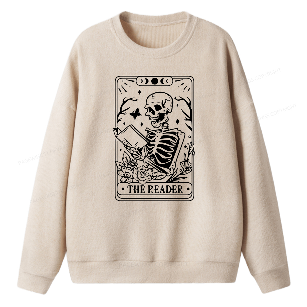 Pagewings Halloween The Reader Tarot Card Unisex Knit Sweatshirt