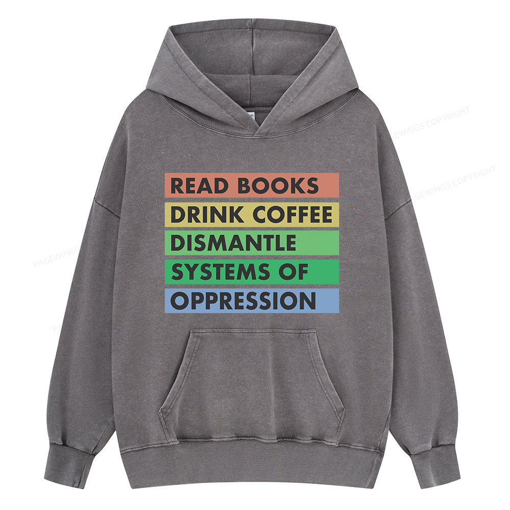 Pagewings Read Books Unisex Washed Hoodie