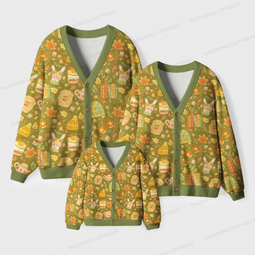 Pagewings Autumn Reading Unisex Ugly Cardigan Sweaters