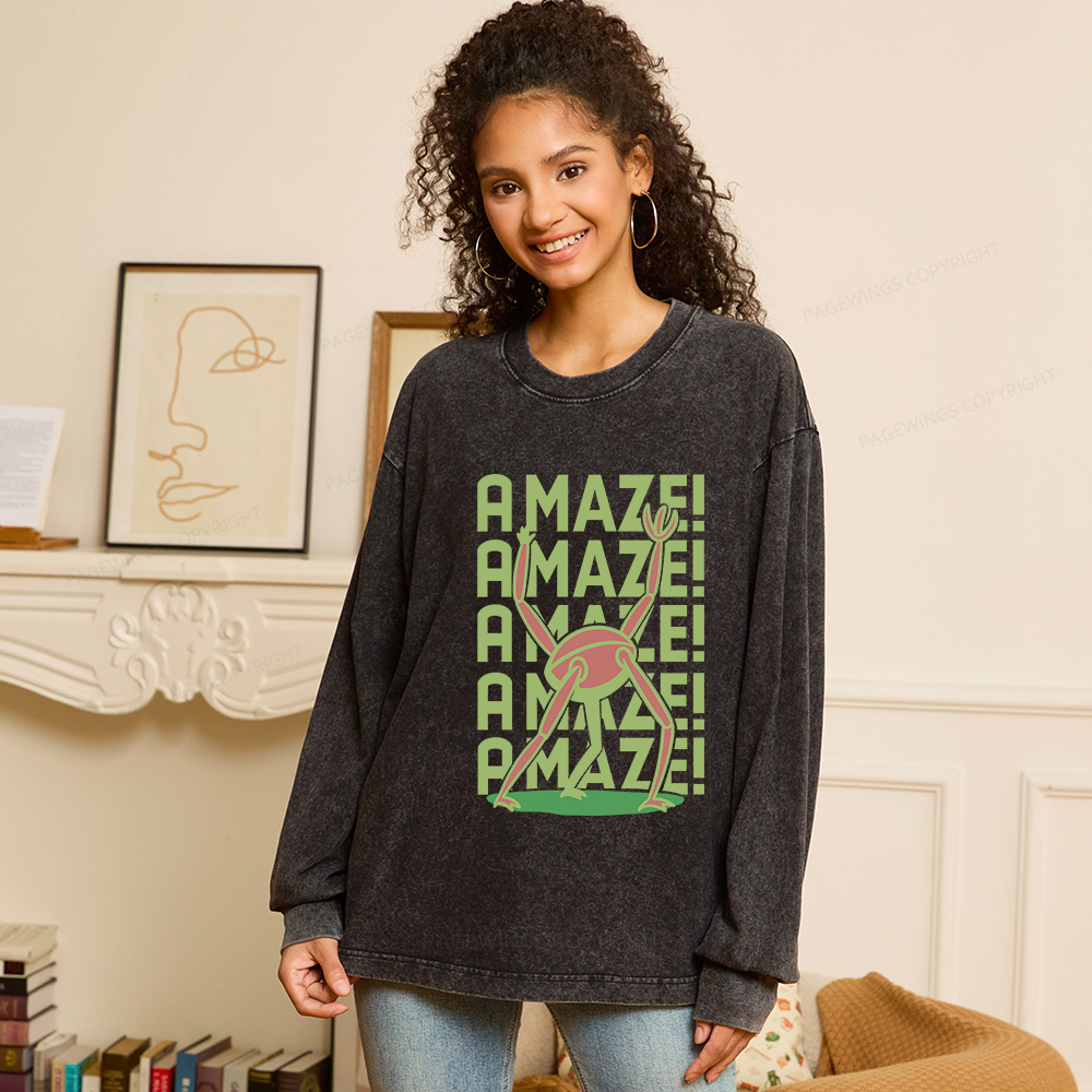 Pagewings Rocky Amaze Unisex Washed Long Sleeve T-shirt