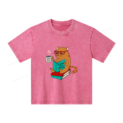 Pagewings Read Good Books Unisex Kids Washed T-shirt