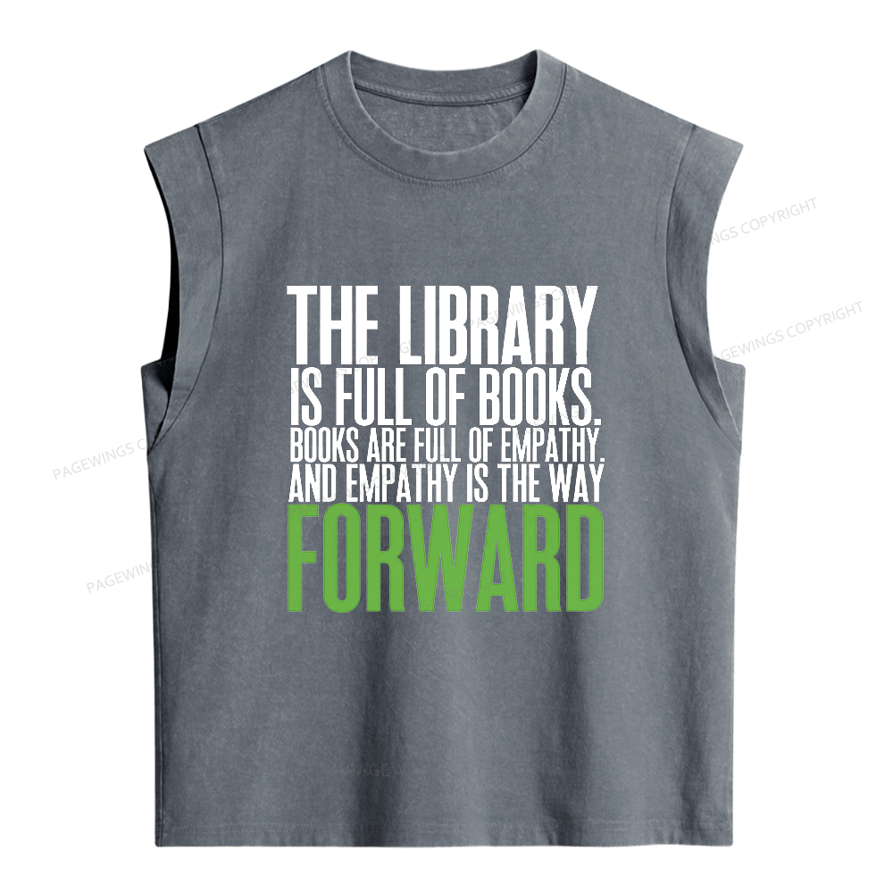 Pagewings Books Are Full of Empathy Women's Washed Tank Top