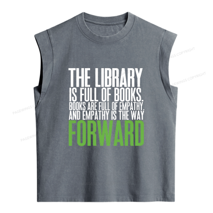 Pagewings Books Are Full of Empathy Women's Washed Tank Top