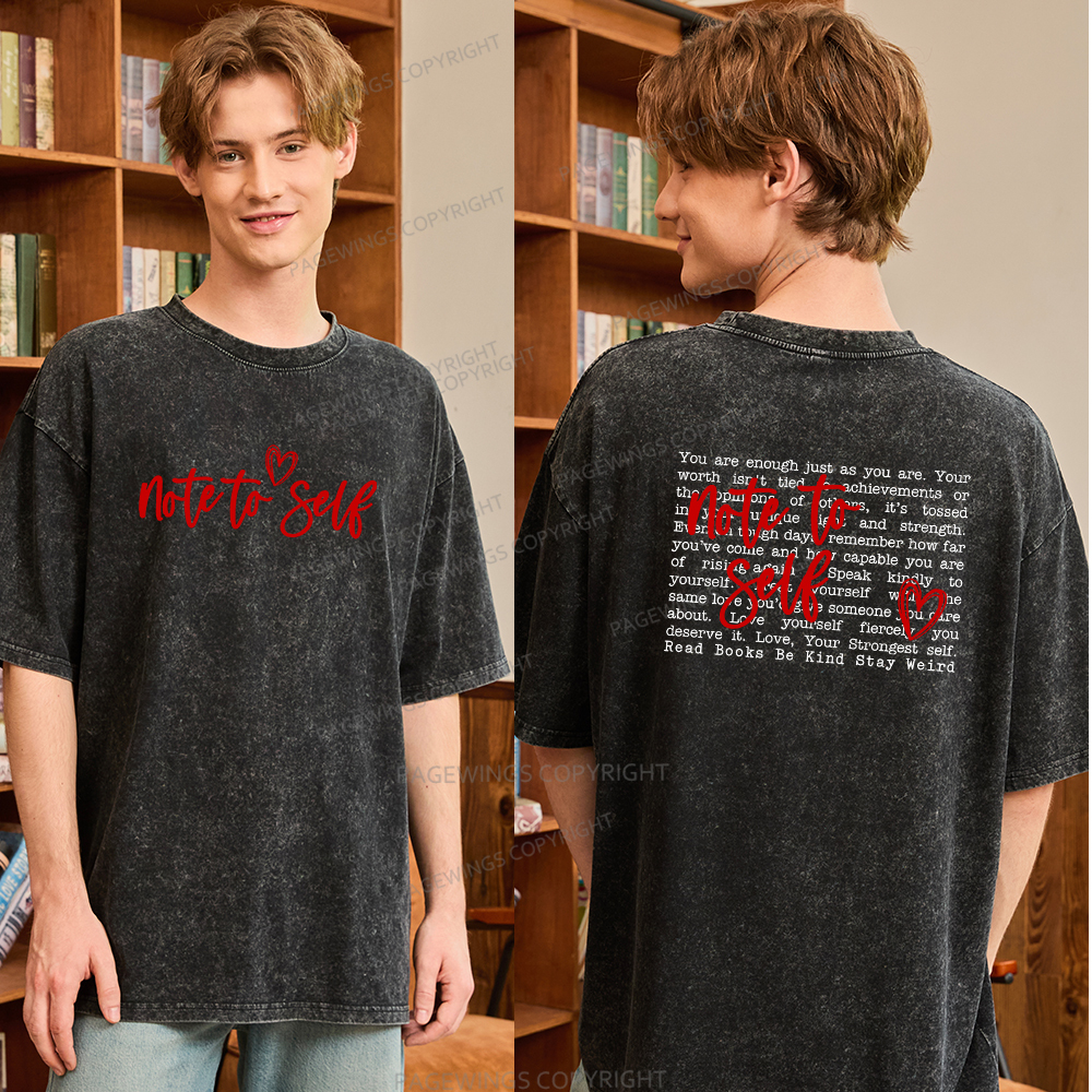Pagewings Note To Self Unisex Washed T-shirt