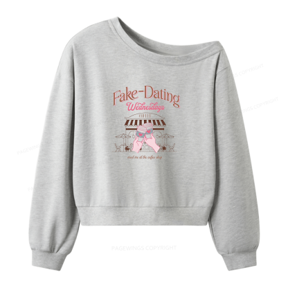 Pagewings Romance Readers Women Off Shoulder Sweatshirt