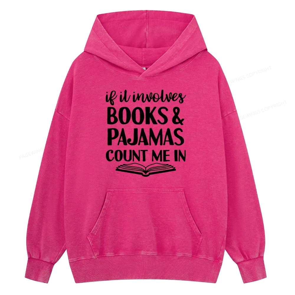 Pagewings Books And Pajamas Unisex Washed Hoodie