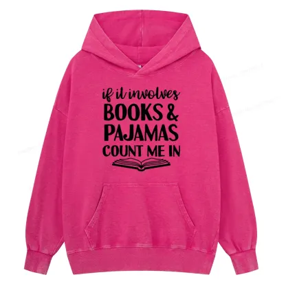 Pagewings Books And Pajamas Unisex Washed Hoodie