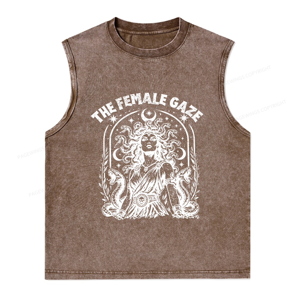 Pagewings Vintage Medusa Feminist Unisex Washed Tank Top