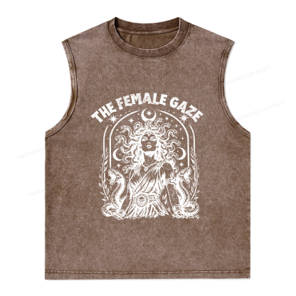 Pagewings Vintage Medusa Feminist Unisex Washed Tank Top