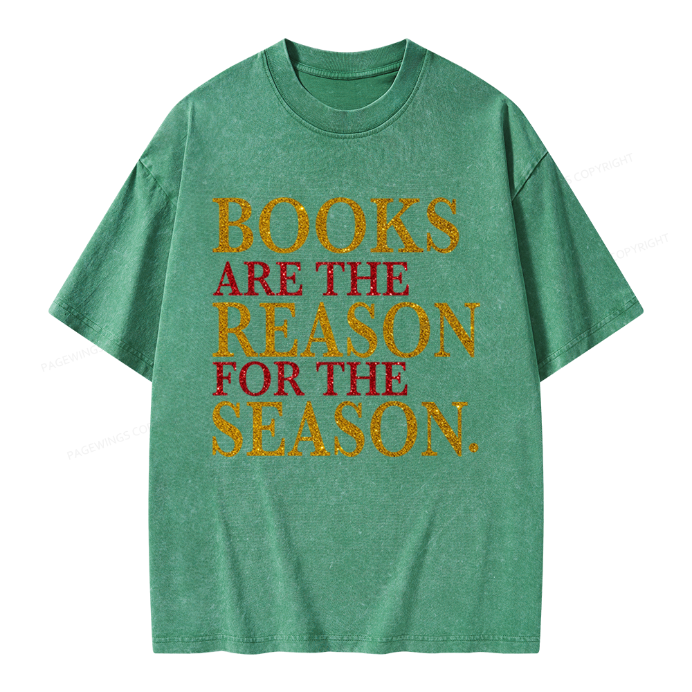 Pagewings Books Are The Reason For The Season Unisex Washed T-shirt