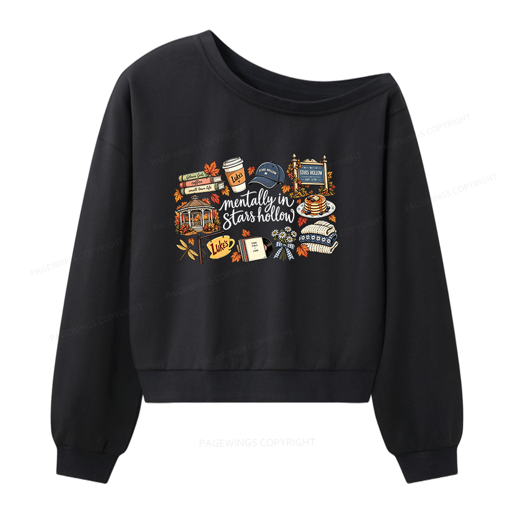 Pagewings Fall Hollow Women Off Shoulder Sweatshirt