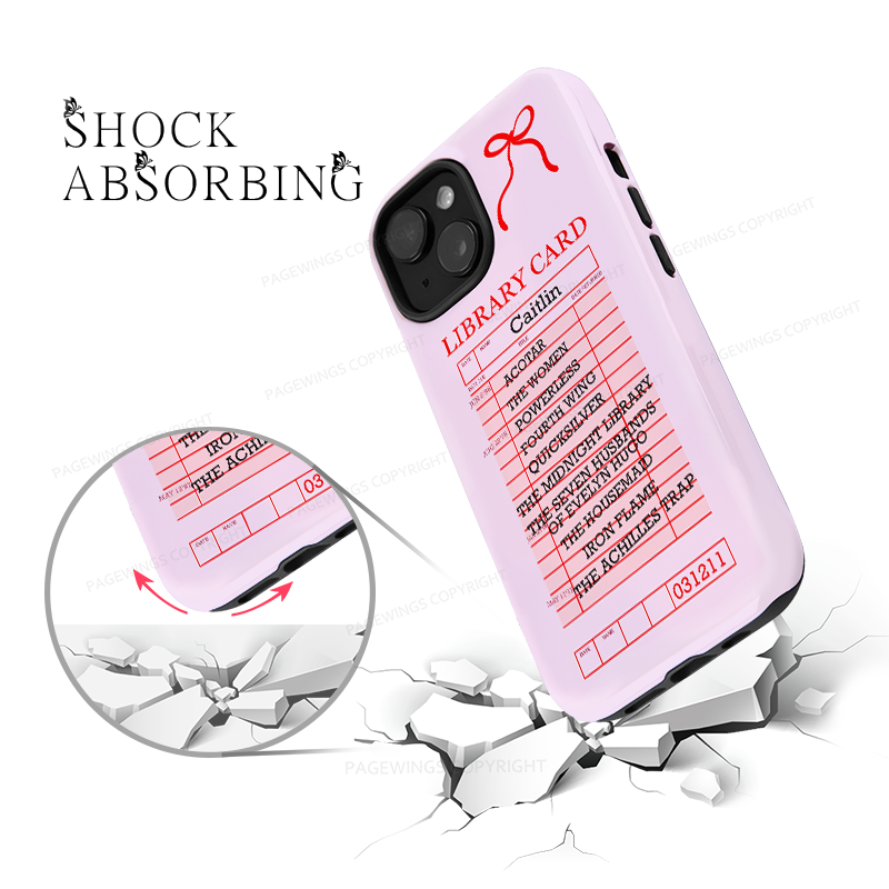 Pagewings Personalized Library Card Book Shelf Phone Case