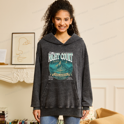 Pagewings The Night Court Unisex Washed Hoodie