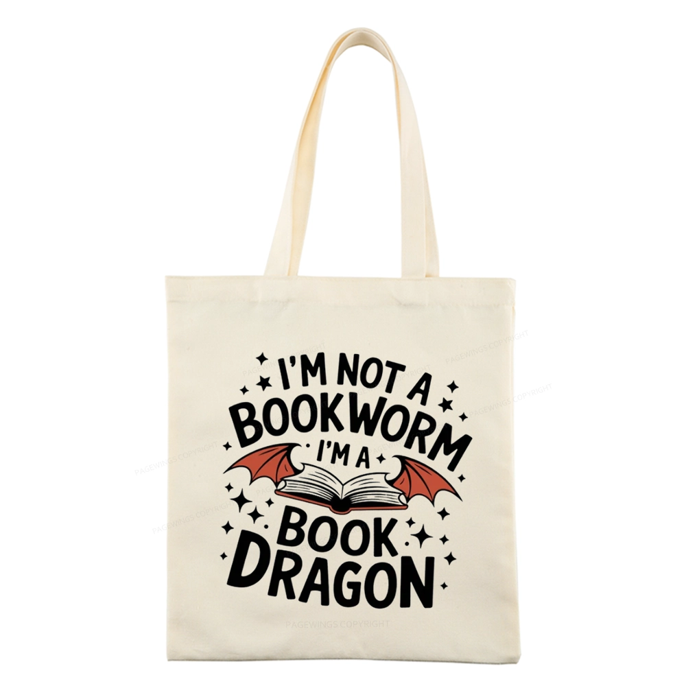 Pagewings I'm Not A Bookworm I'm A Book Dragon Tote Bag