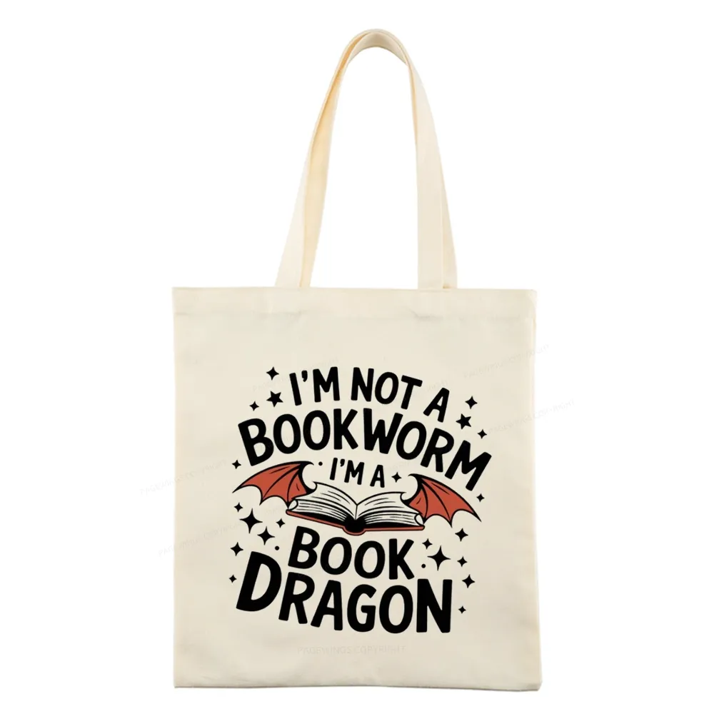 Pagewings I'm Not A Bookworm I'm A Book Dragon Tote Bag