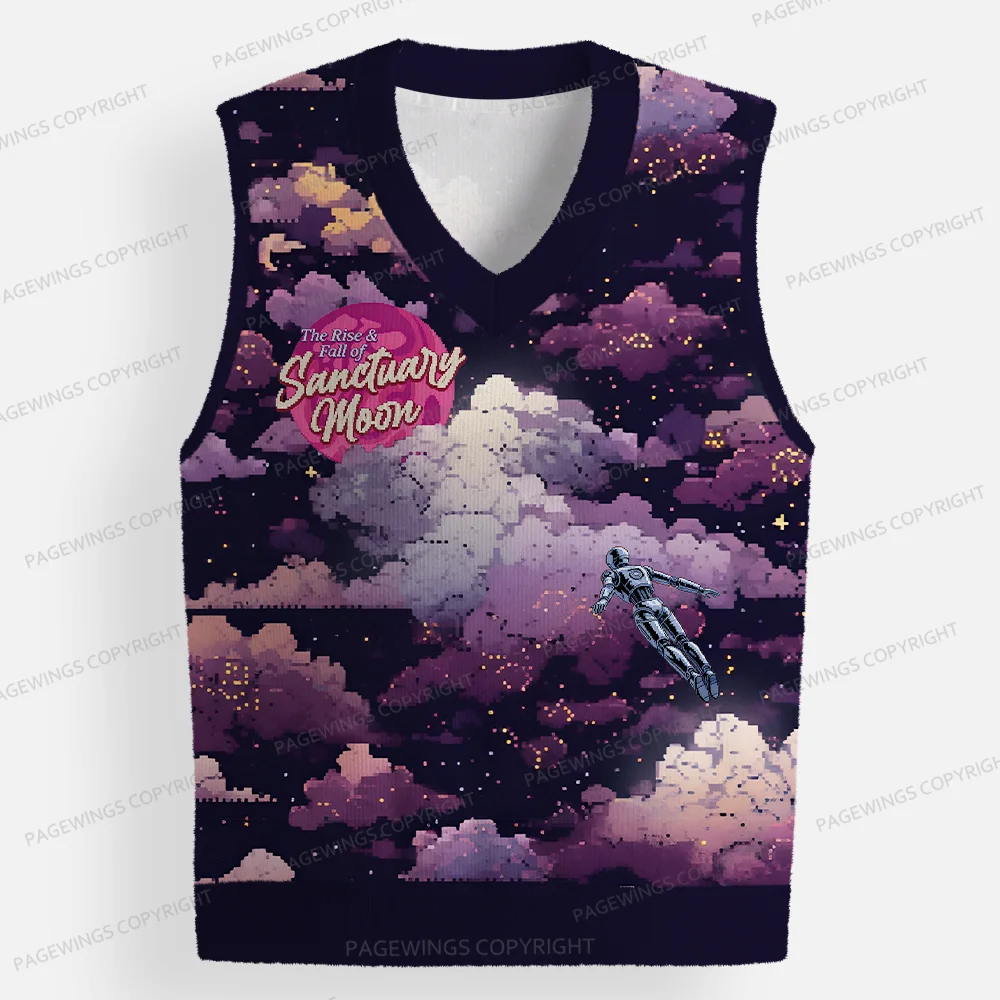 Pagewings The Rise And Fall Of Sanctuary Moon Unisex V-Neck Ugly Knit Vest