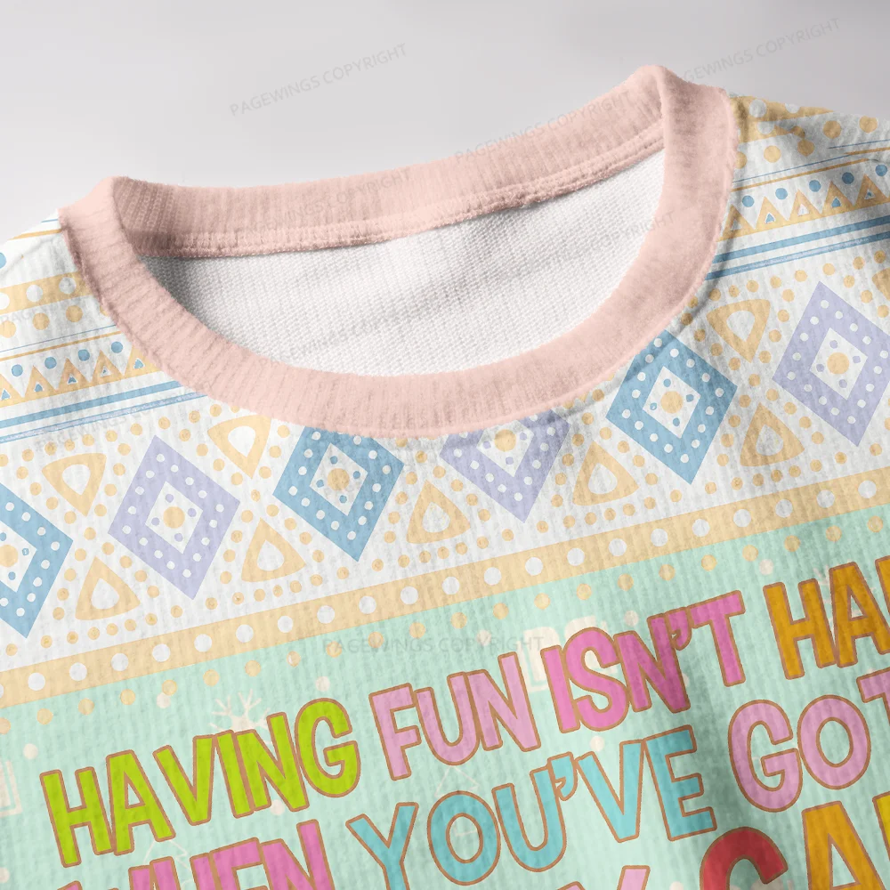 Pagewings Having Fun Isn't Hard When You've Got A Library Card Unisex Ugly Knit Sweatshirt