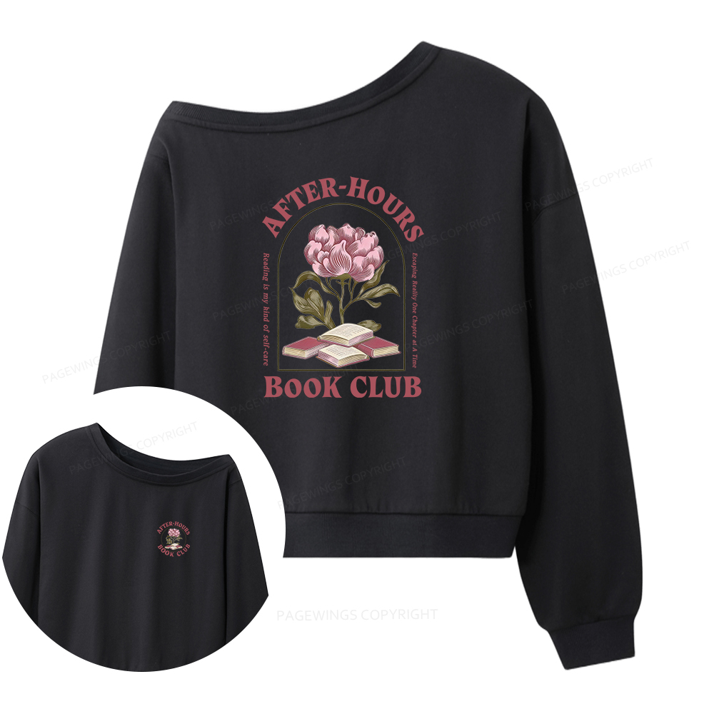 Pagewings After-Hours Book Club Women Off Shoulder Sweatshirt