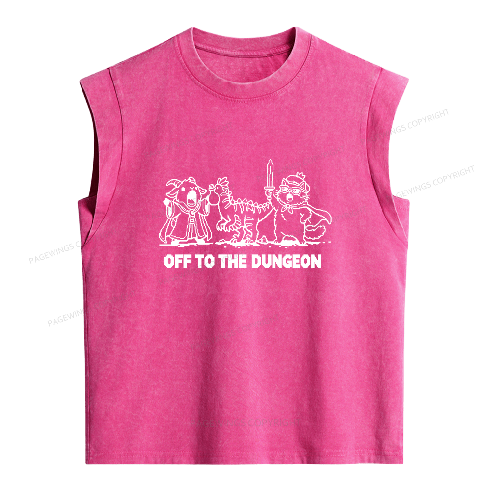 Pagewing Off To The Dungeon Women's Washed Tank Top