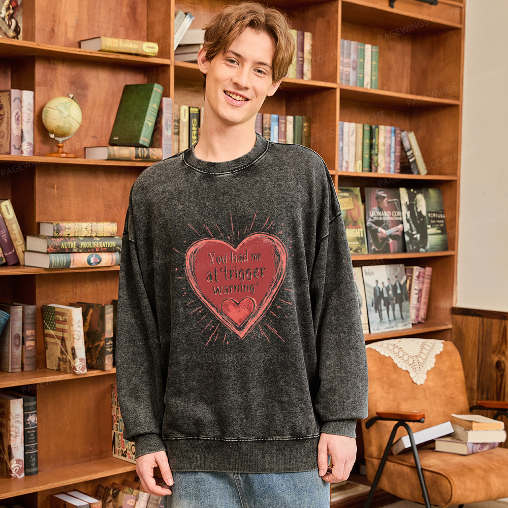 Pagewings Dark Romance Unisex Washed Sweatshirt